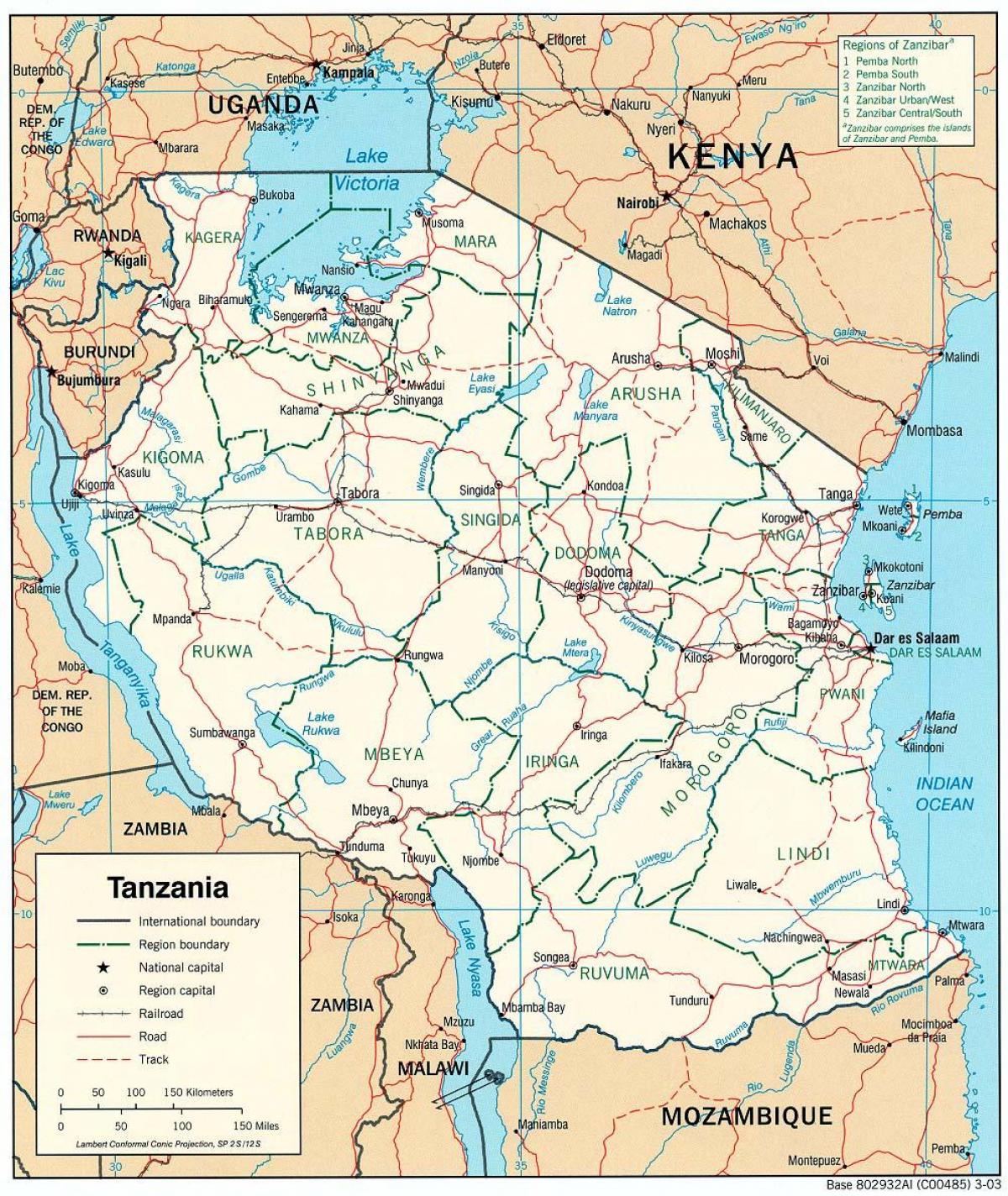 новая карта Танзании