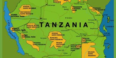 На карте Танзании