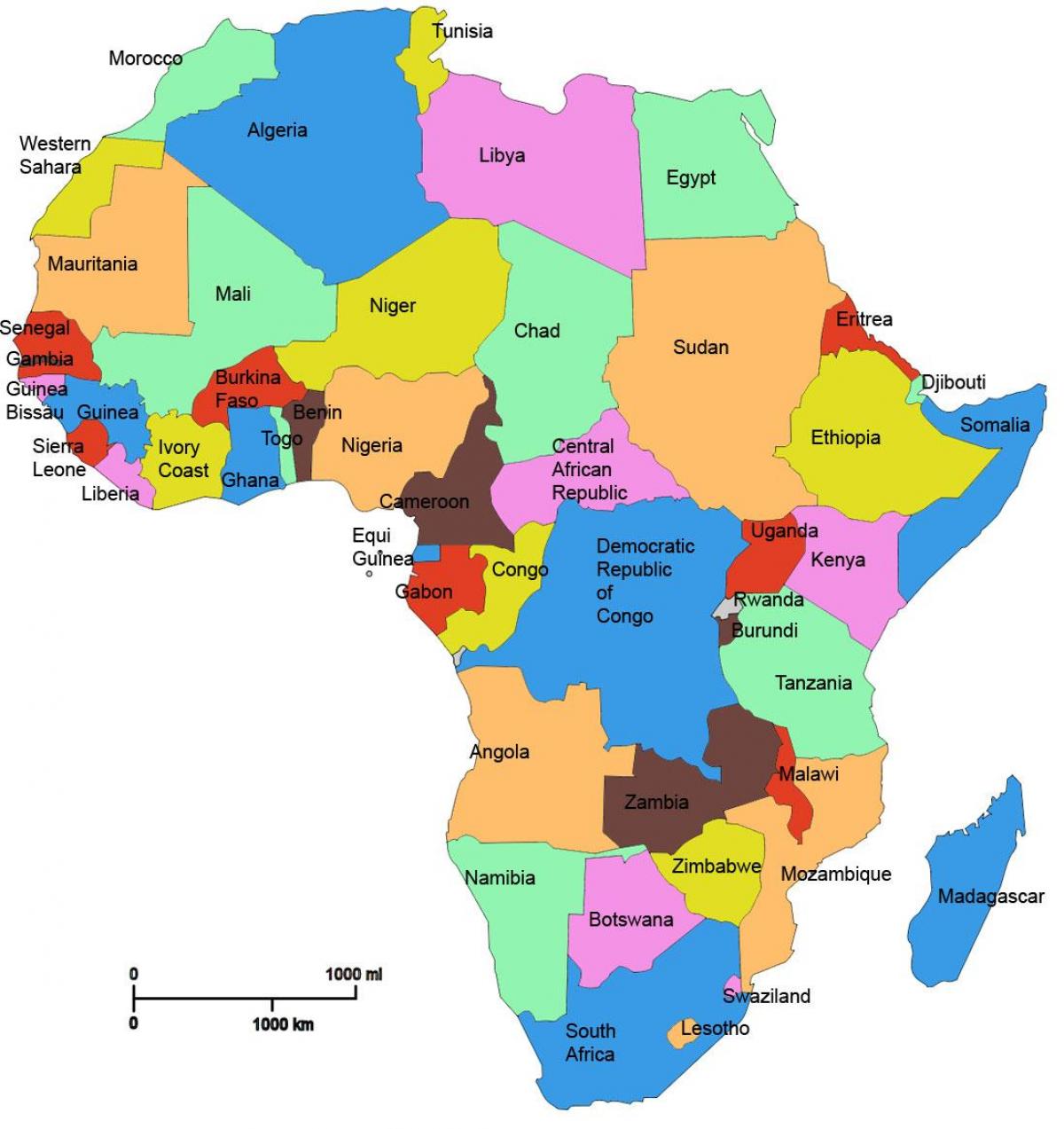 карта Африки, показывая Танзании
