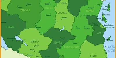Карта Танзании растительности