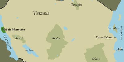 Карта Танзании горы