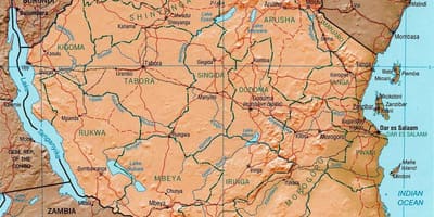 Географическое Танзании на карте