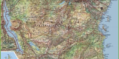 Карта подробная Танзании