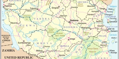 Карта реки Танзании 
