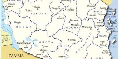 Административная карта Танзании 